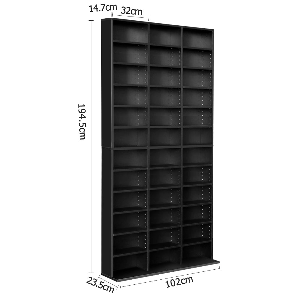 Artiss Bookshelf CD Storage Rack - BERT Black-1