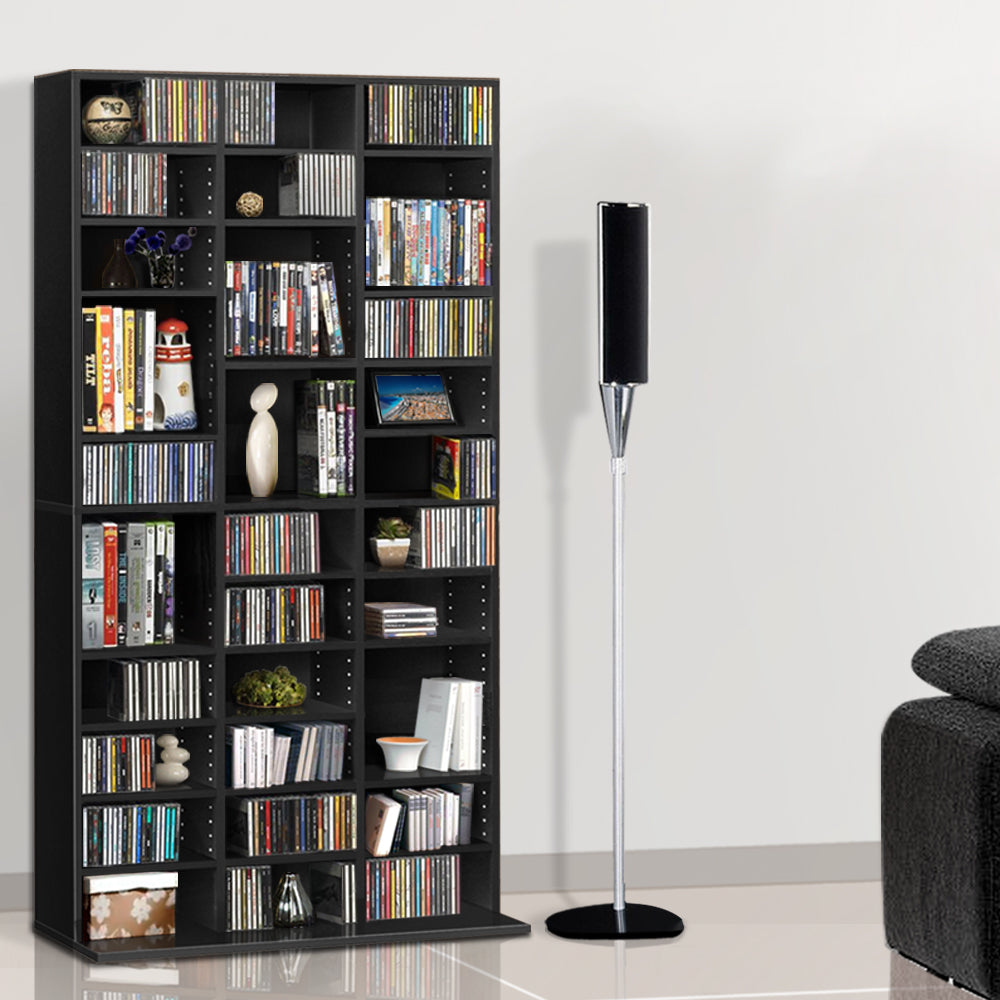 Artiss Bookshelf CD Storage Rack - BERT Black-7