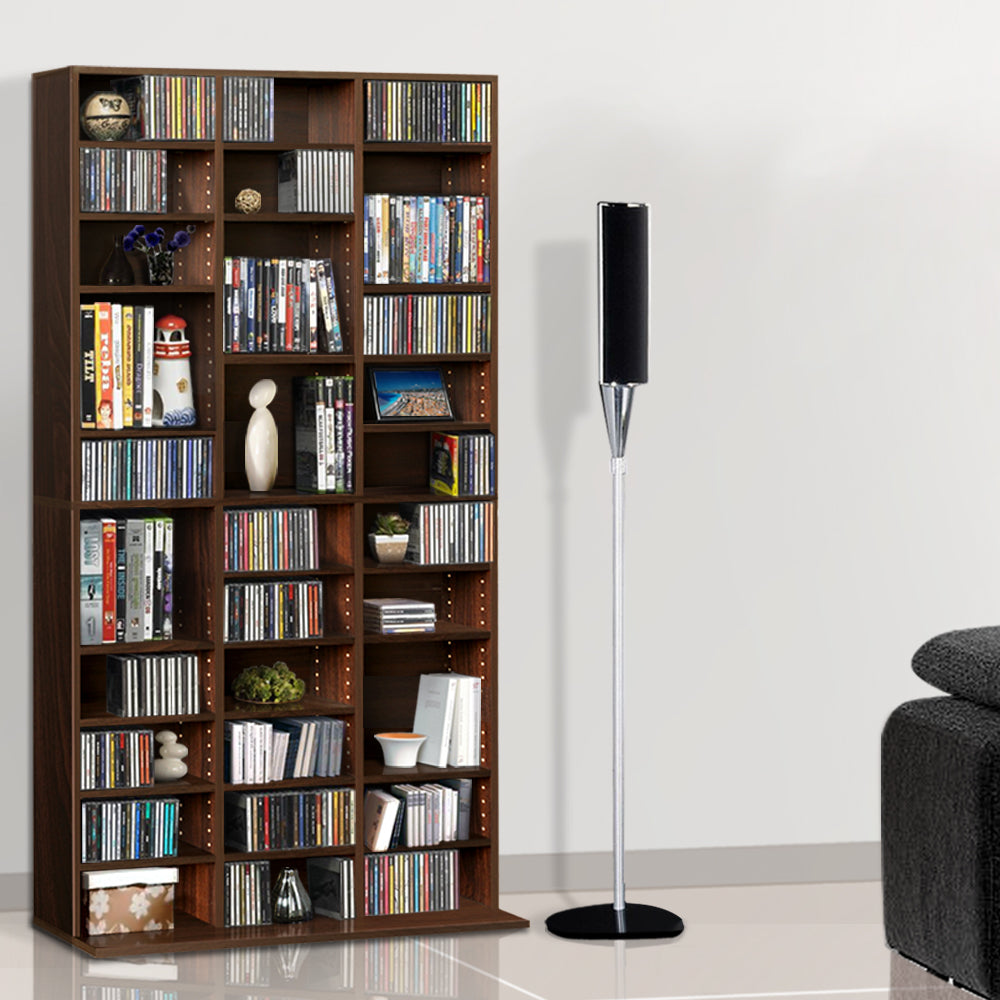 Artiss Bookshelf CD Storage Rack - BERT Brown-6