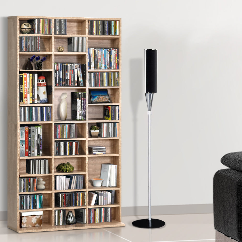 Artiss Bookshelf CD Storage Rack - BERT Oak-6