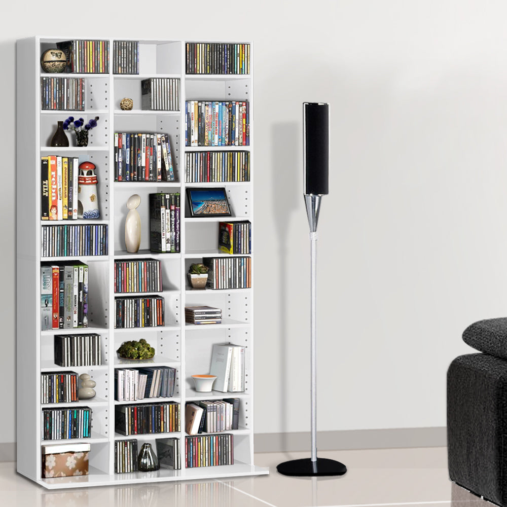 Artiss Bookshelf CD Storage Rack - BERT White-6