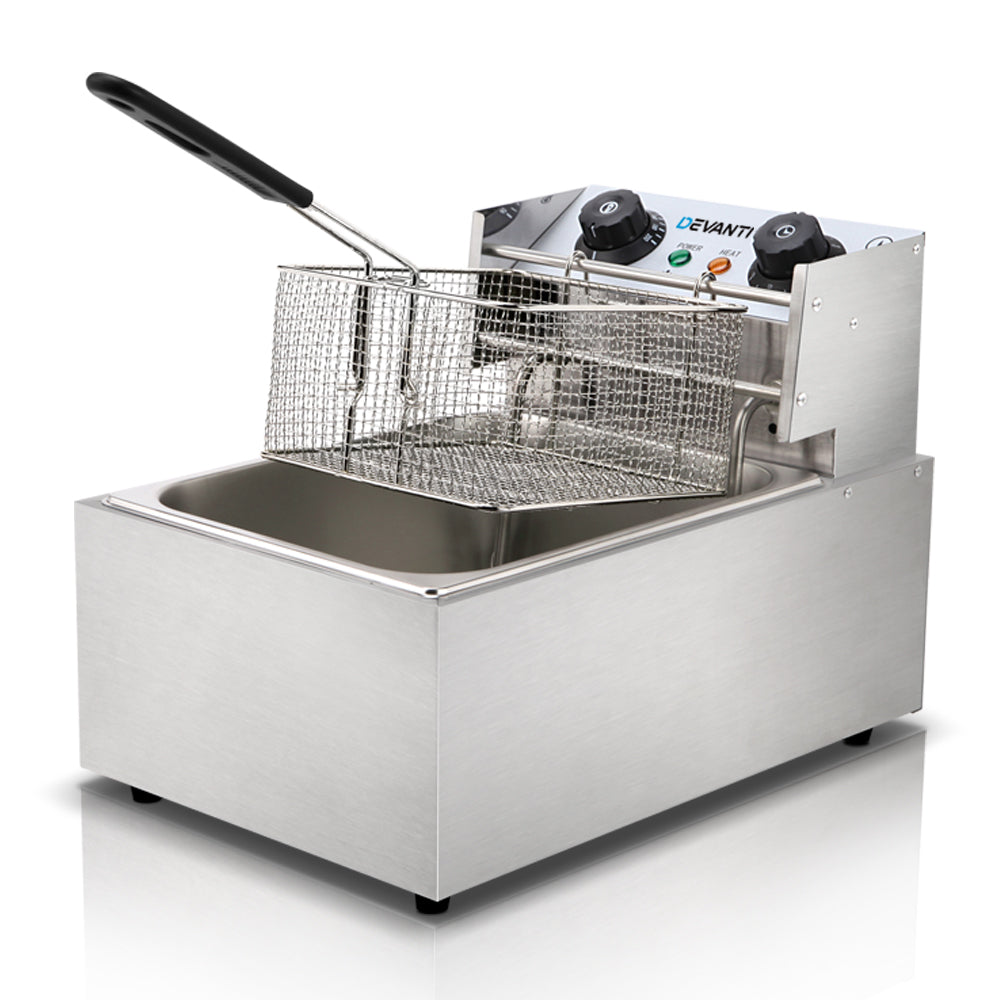 Devanti 10L Electric Commercial Deep Fryer Single Basket 2200W-0