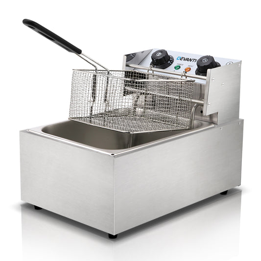 Devanti 10L Electric Commercial Deep Fryer Single Basket 2200W-0