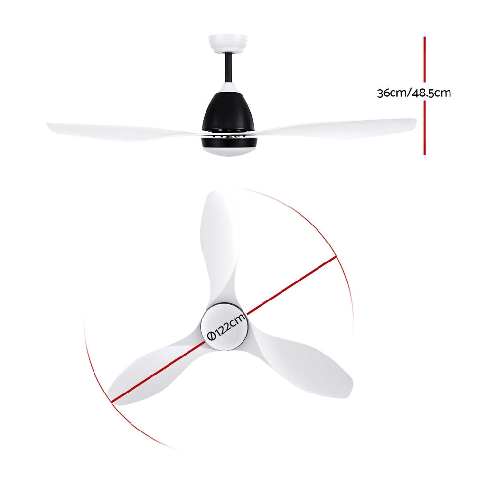 Devanti 48'' Ceiling Fan DC Motor w/Light w/Remote - White-1