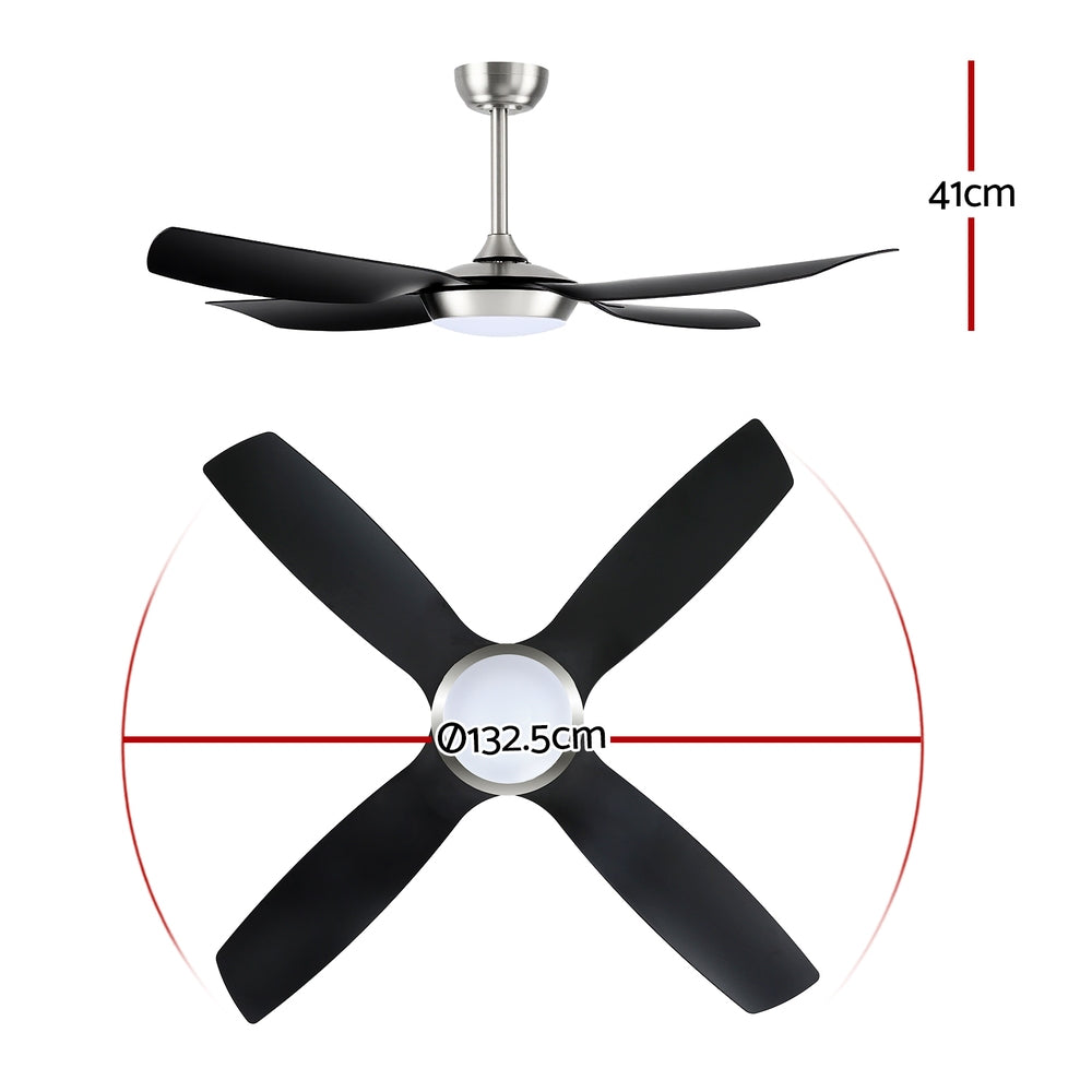 Devanti 52'' Ceiling Fan DC Motor w/Light w/Remote Black-1