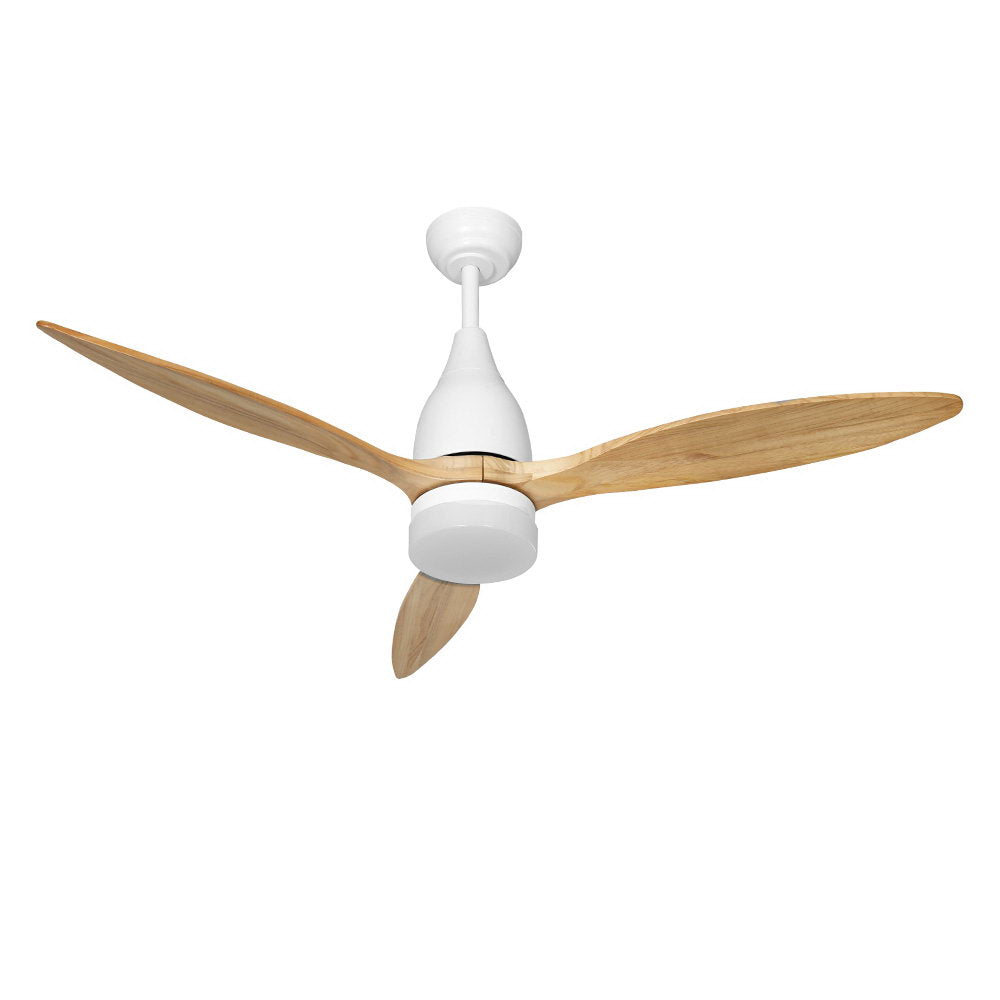 Devanti 52'' Ceiling Fan AC Motor w/Light w/Remote - Light Wood-0