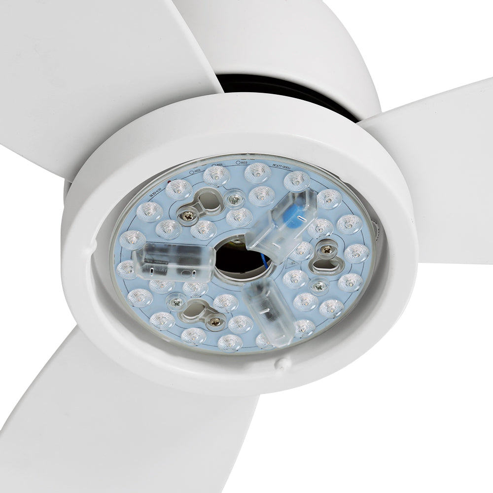 Devanti 52'' Ceiling Fan DC Motor LED Light Remote Control - White-3