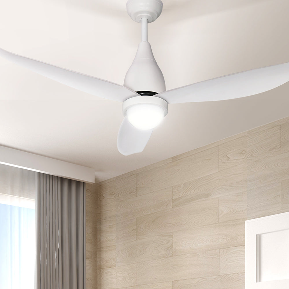 Devanti 52'' Ceiling Fan DC Motor LED Light Remote Control - White-4