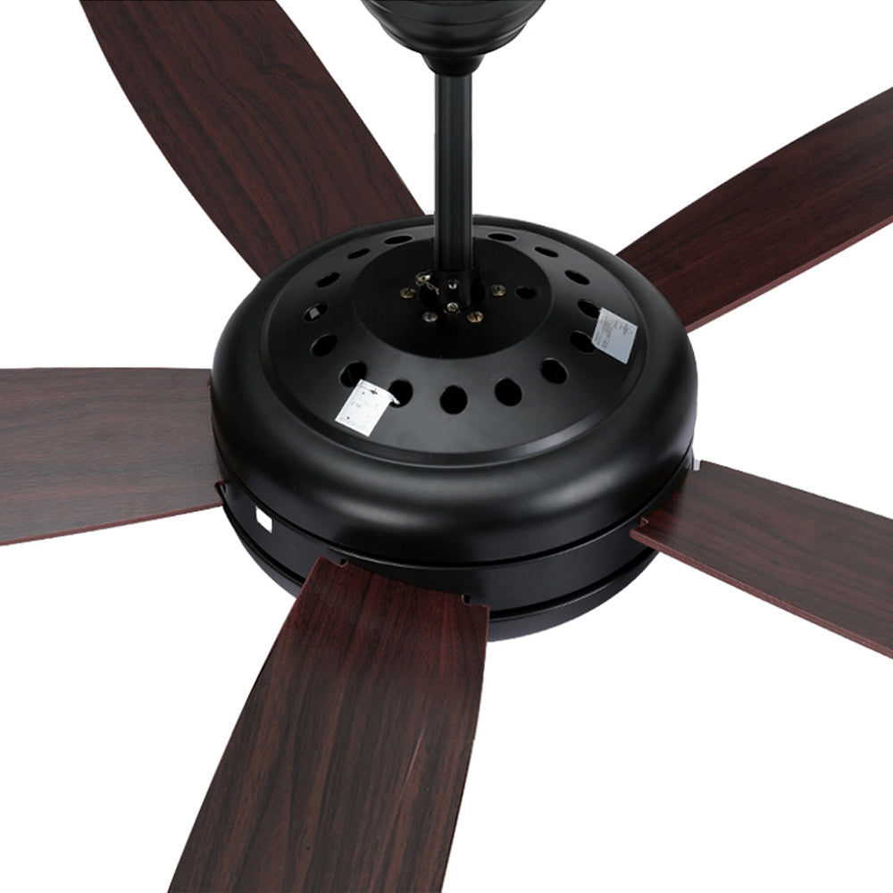 Devanti 52'' Ceiling Fan AC Motor 5 Blades w/Light - Dark Wood-2