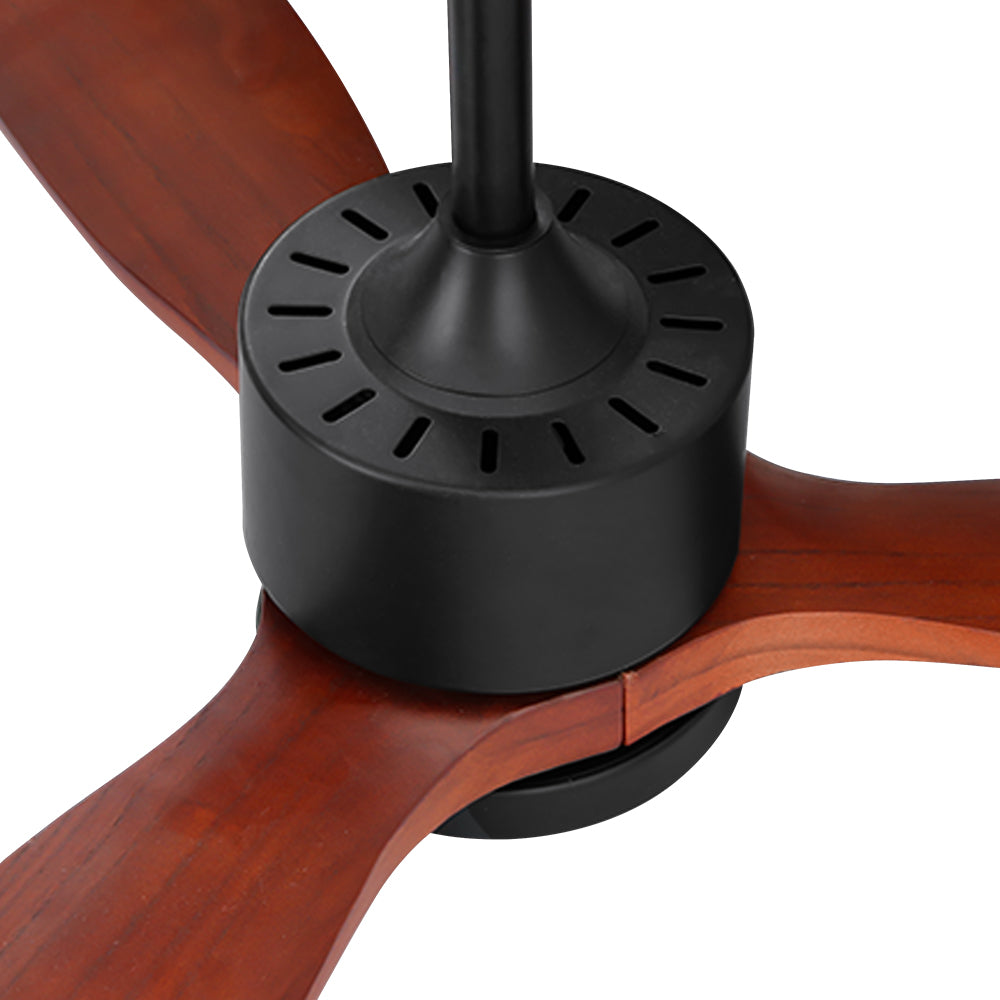 Devanti 52'' Ceiling Fan AC Motor 3 Blades w/Light - Dark Wood-2