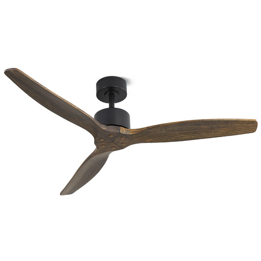 Devanti 52'' Ceiling Fan AC Motor 3 Blades w/Remote - Dark Wood-0