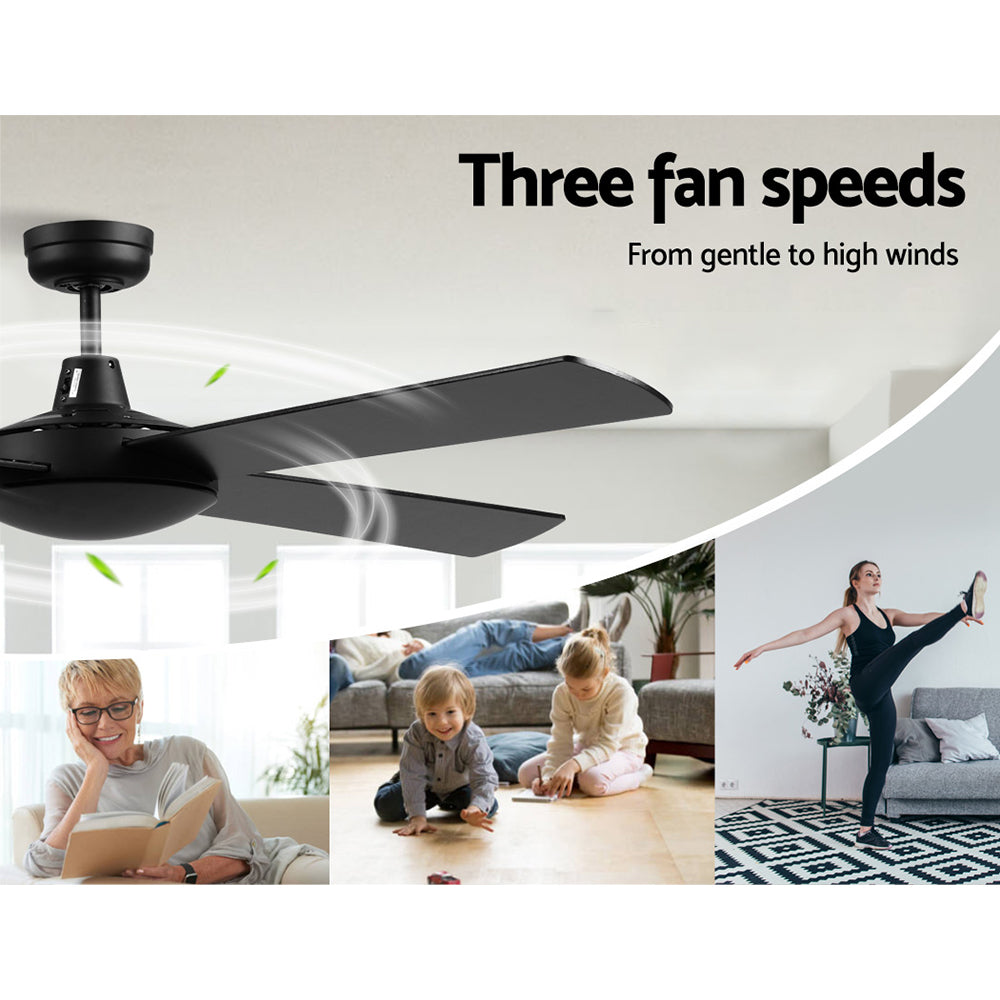 Devanti 52'' Ceiling Fan w/Remote - Black-2