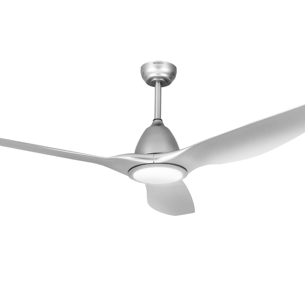 Devanti 64 Inch Ceiling Fan DC Motor w/Light w/Remote - Silver-2