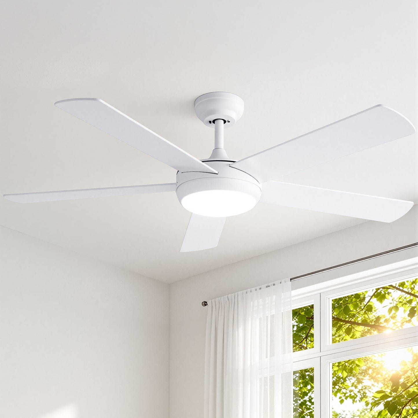 Devanti 52'' Ceiling Fan 5 Blades DC Motor w/Light w/Remote White-0