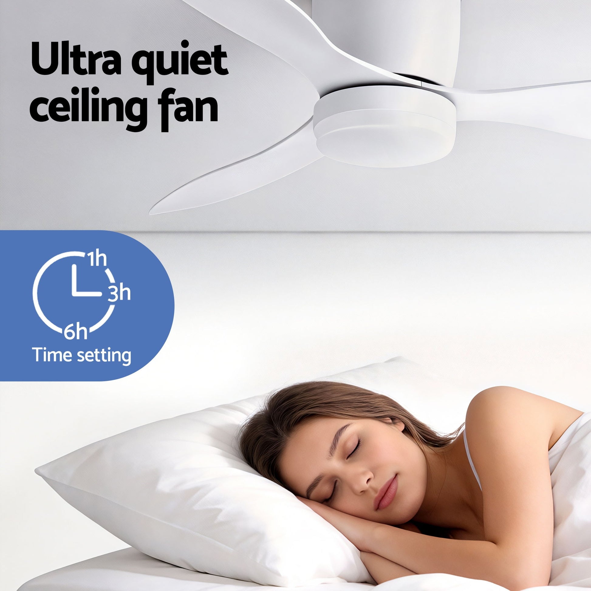 Devanti 52'' Ceiling Fan 3 Blades DC Motor w/Light w/Remote White-7