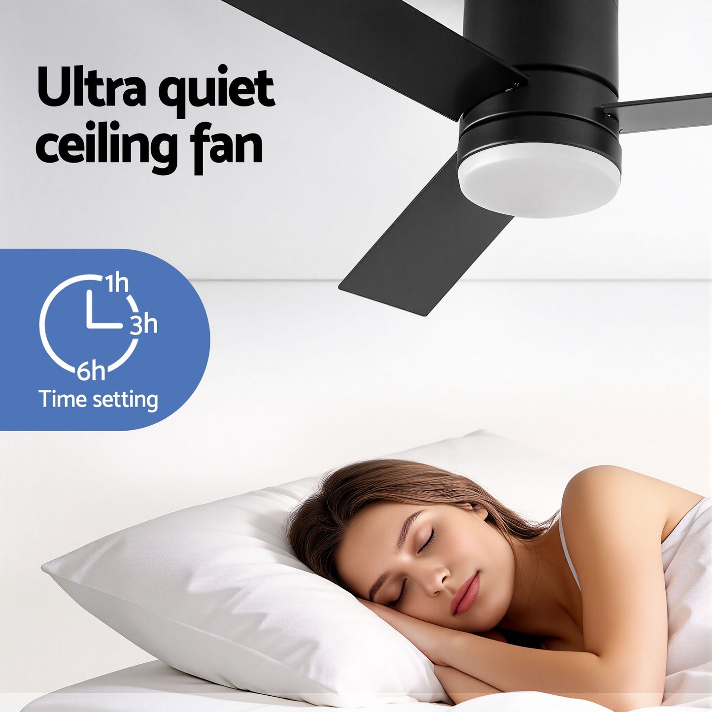 Devanti 52'' Ceiling Fan 3 Blades Double-sided DC Motor w/Light w/Remote Light Wood and bLack