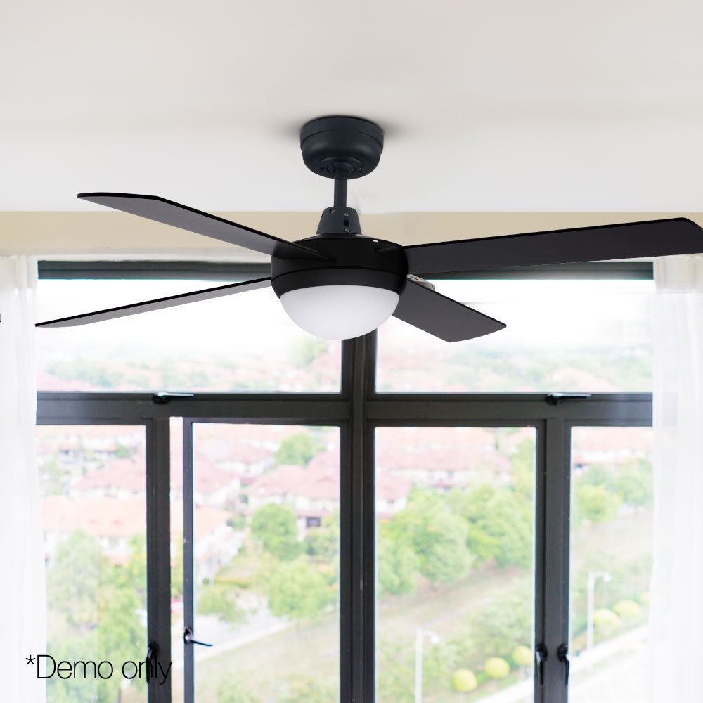 Devanti 52'' Ceiling Fan AC Motor w/Light w/Remote - Black-7