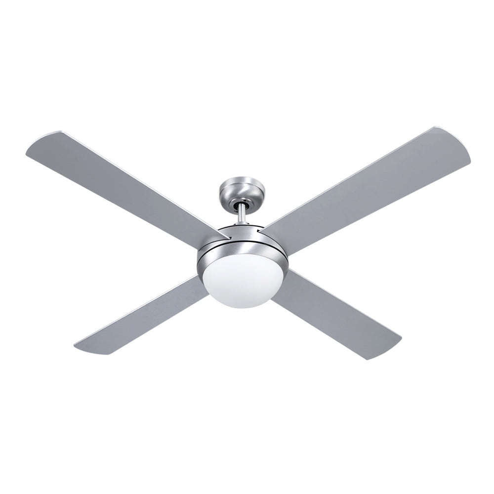 Devanti 52'' Ceiling Fan AC Motor w/Light w/Remote - Silver-0