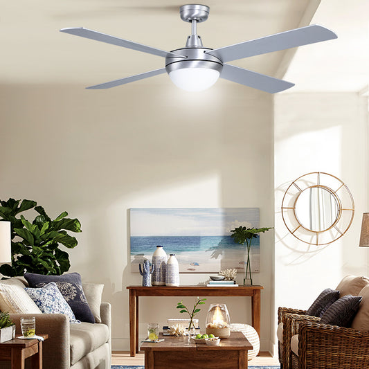 Devanti 52'' Ceiling Fan AC Motor w/Light w/Remote - Silver-0