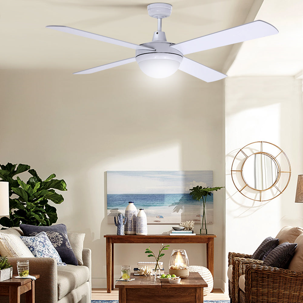 Devanti 52'' Ceiling Fan AC Motor w/Light w/Remote - White-7