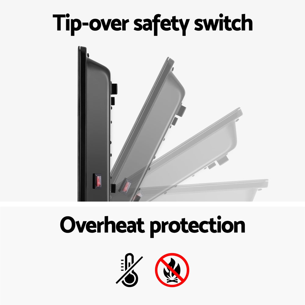 Devanti Electric Convection Heater Black 2000W-5