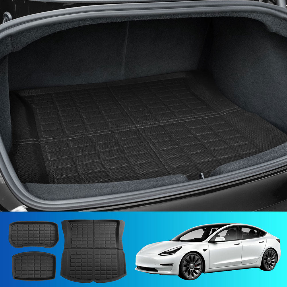 NEW Tesla Model 3 Highland 2024 Boot Liner Rear Frunk Cargo Trunk Mats Weisshorn-6