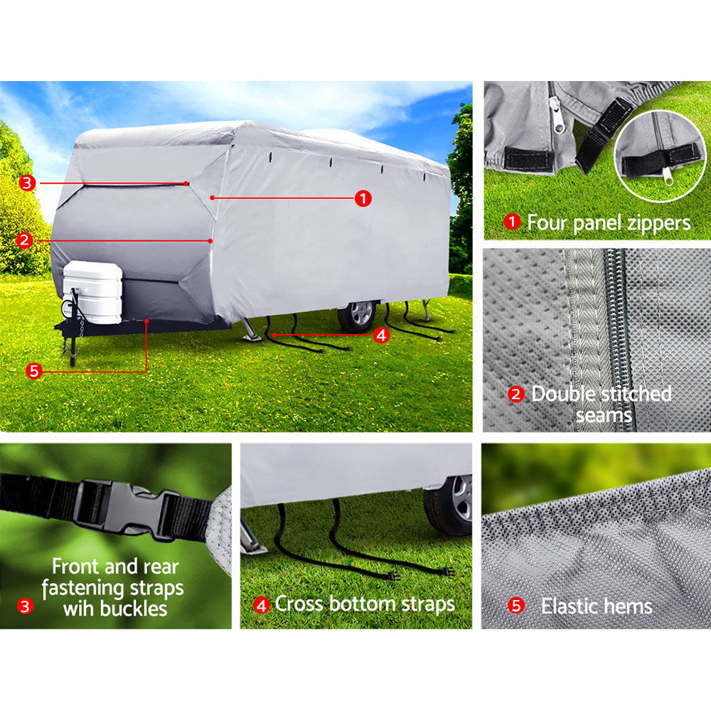 Weisshorn 18-20ft Caravan Cover Campervan 4 Layer UV Water Resistant-4