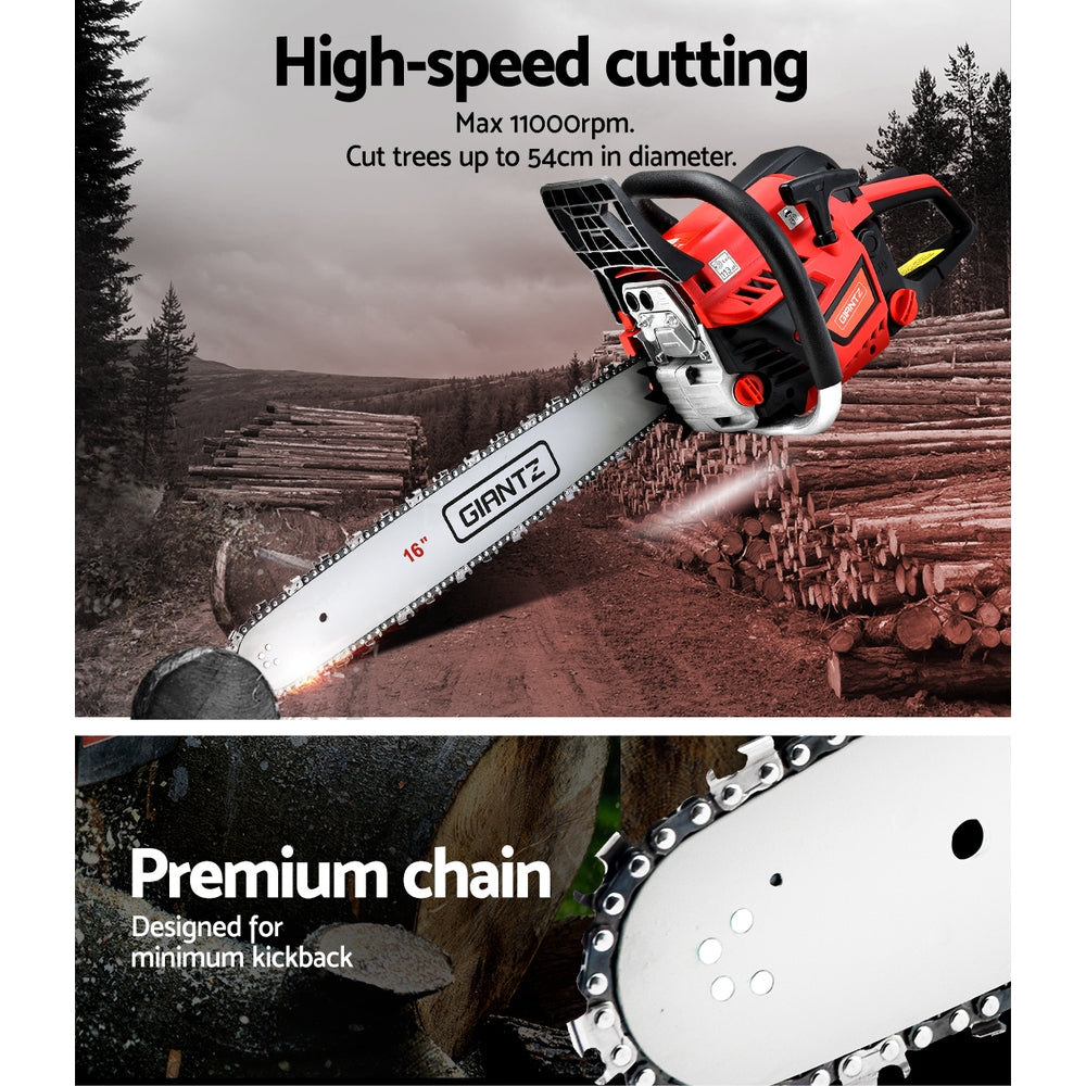 Giantz Chainsaw Petrol 45CC 16" Bar Commercial E-Start Pruning Chain Saw,Giantz Chainsaw Petrol 45CC 16" Bar Commercial E-Start Pruning Chain Saw 3.5HP-6