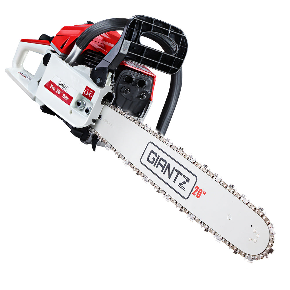 Giantz Chainsaw Petrol 52CC 20" Bar Commercial E-Start Pruning Chain Saw White,Giantz Chainsaw Petrol 52CC 20" Bar Commercial E-Start Pruning Chain Saw White-0