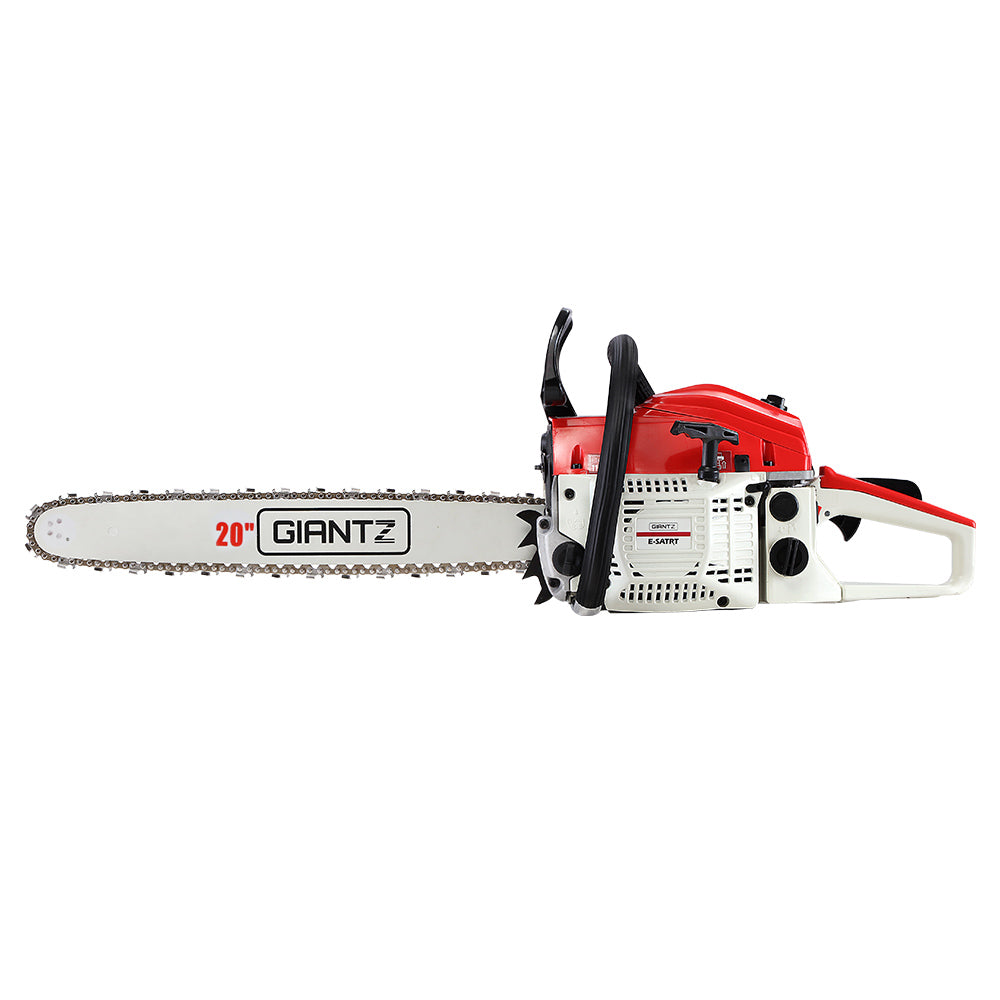 Giantz Chainsaw Petrol 52CC 20" Bar Commercial E-Start Pruning Chain Saw White,Giantz Chainsaw Petrol 52CC 20" Bar Commercial E-Start Pruning Chain Saw White-2