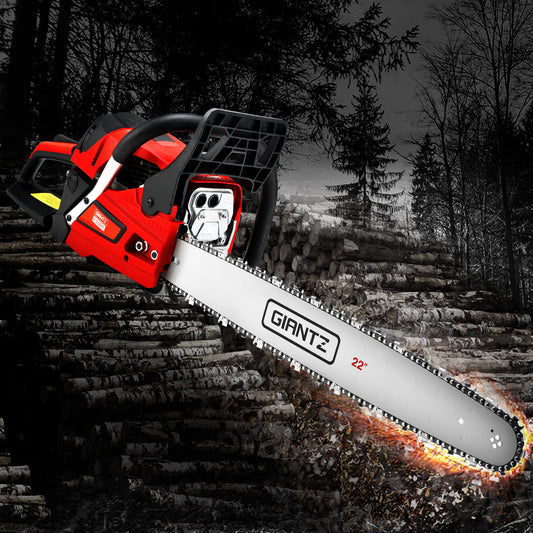 Giantz Chainsaw Petrol 58CC 22" Bar Commercial E-Start Pruning Chain Saw,Giantz Chainsaw Petrol 58CC 22" Bar Commercial E-Start Pruning Chain Saw 4.2HP-0