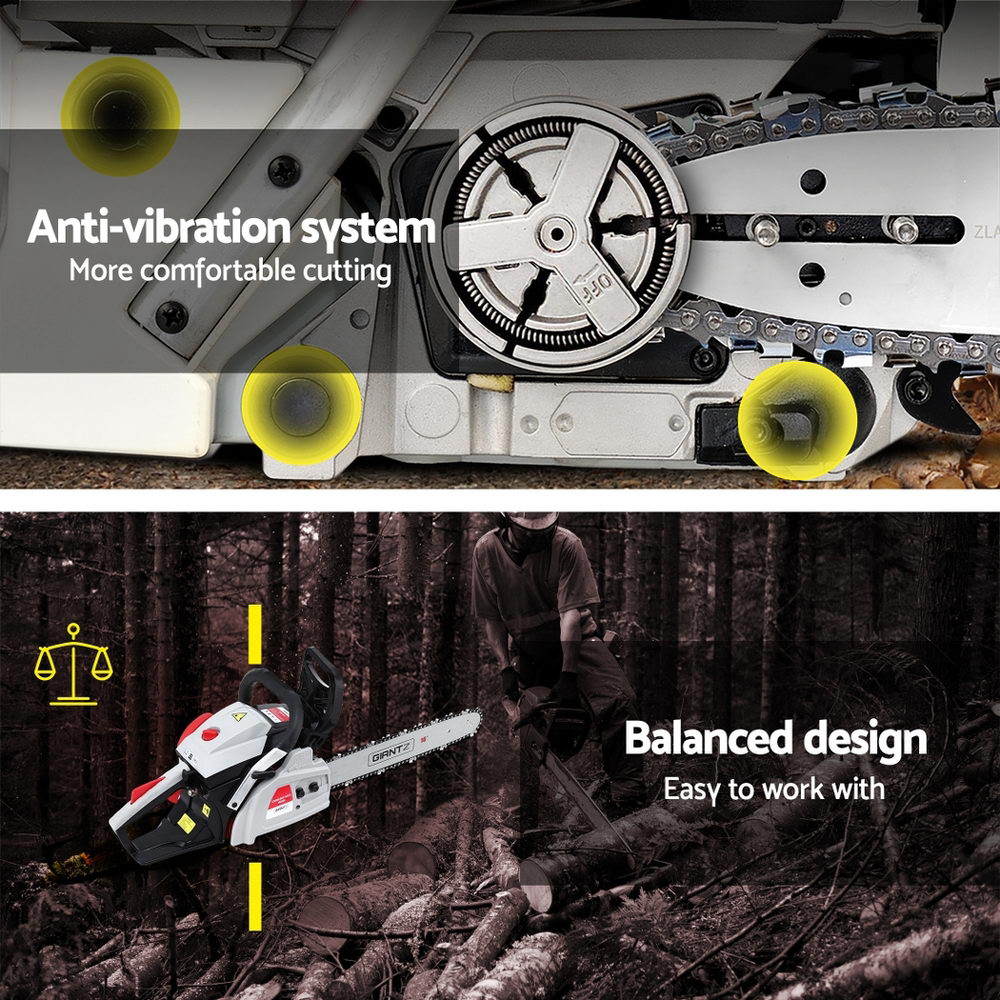 Giantz 42CC Petrol Chainsaw 16'' Bar Chain Saw Lightweight for Pruning Cutting-6
