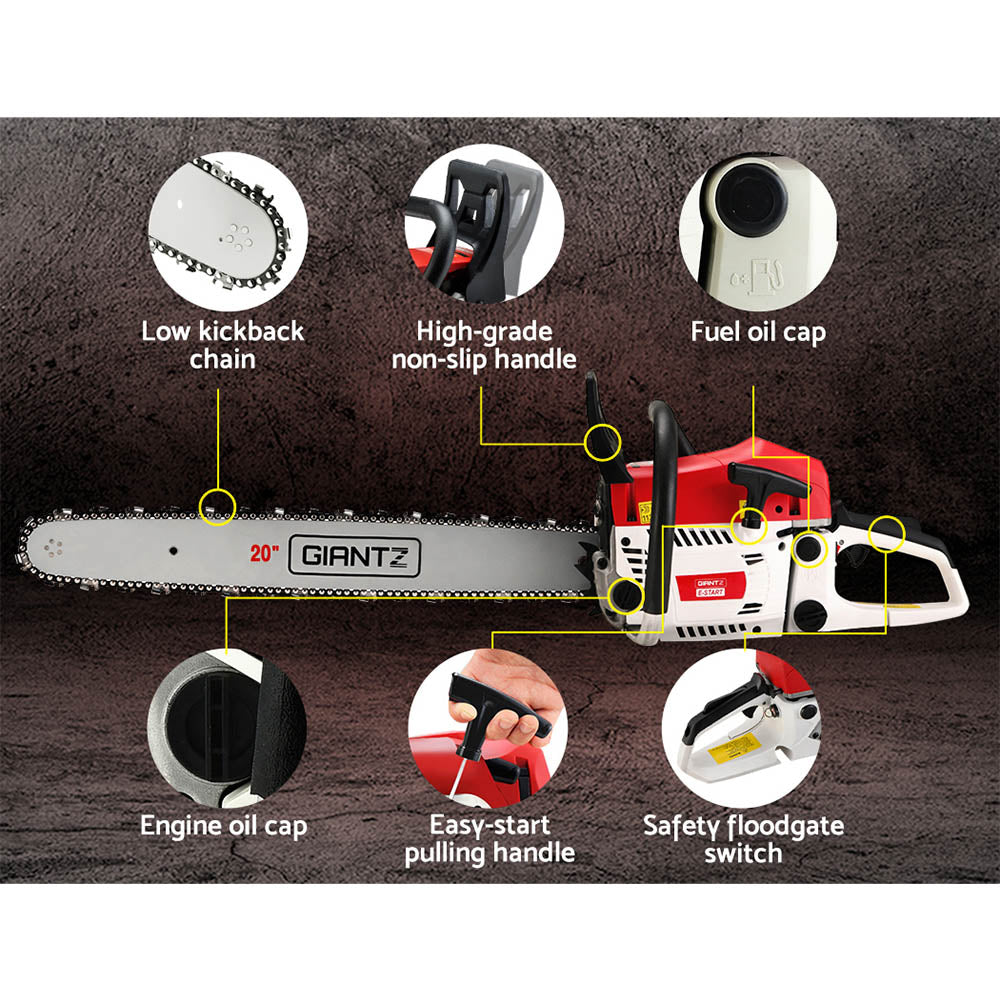 Giantz Chainsaw Petrol 62CC 20" Bar Commercial E-Start Pruning Chain Saw Spark Plug,Giantz Chainsaw Petrol 62CC 20" Bar Commercial Chain Saw E-Start Pruning 4.5HP-6