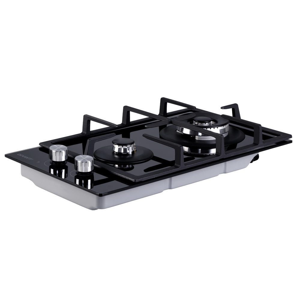 Devanti Gas Cooktop 30cm 2 Burner Black-2