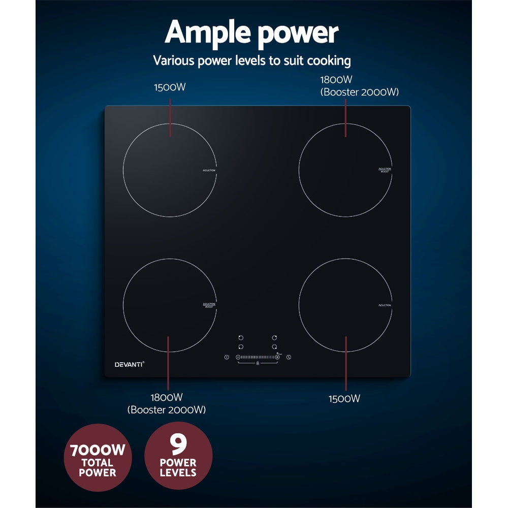 Devanti Induction Cooktop 60cm Electric Cooker-4