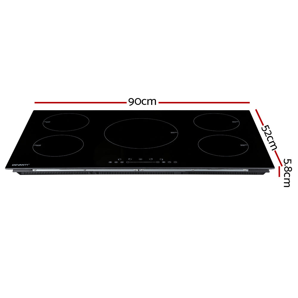 Devanti Induction Cooktop 90cm Electric Cooker-1