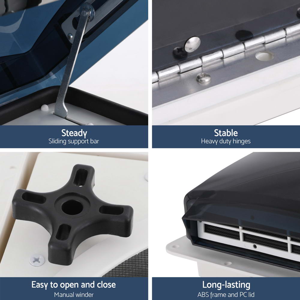 Weisshorn Caravan Air Vent Roof Hatch 12V Shower Fan Reversible Airlfow Rainy Use Camper-6