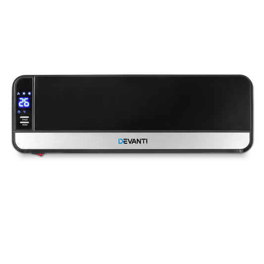 Devanti 2000W Wall Mounted Panel Heater - Black-0