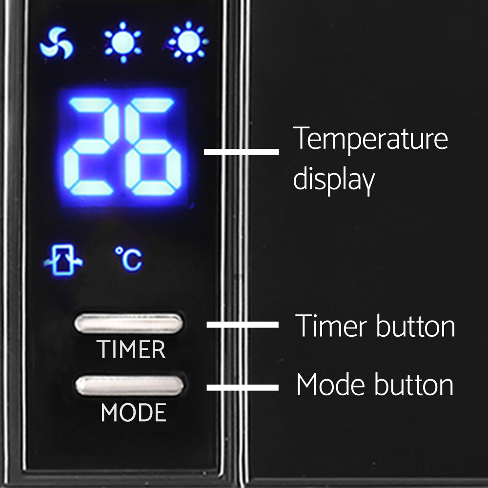 Devanti 2000W Wall Mounted Panel Heater - Black-6