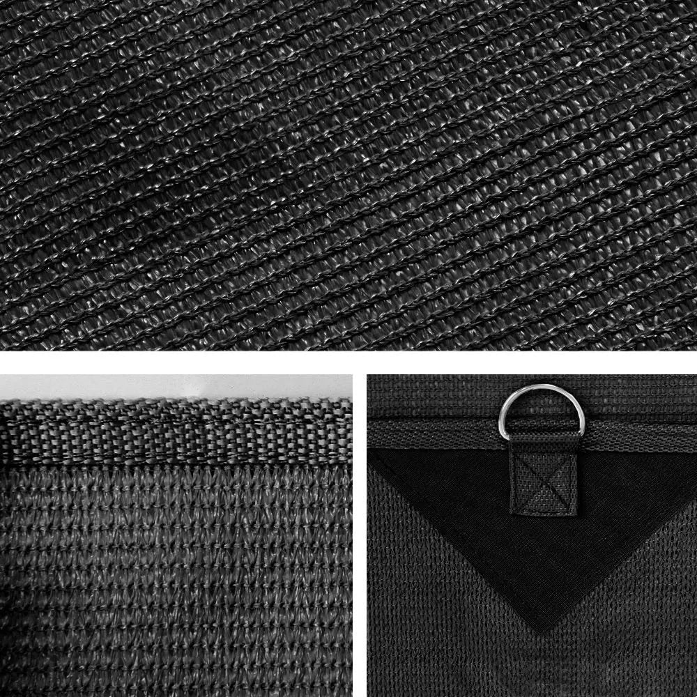 Caravan Privacy Screen Roll Out Awning 1.95x2.2M Sun Shade End Wall Side Black-1