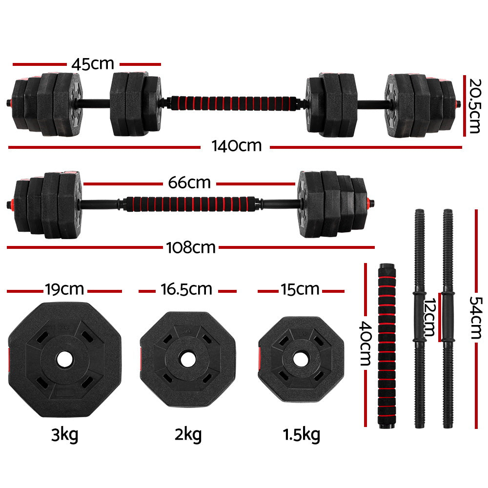 Everfit 40kg Dumbbells Barbell Set Adjustable Dumbbell Weight Lifting-1