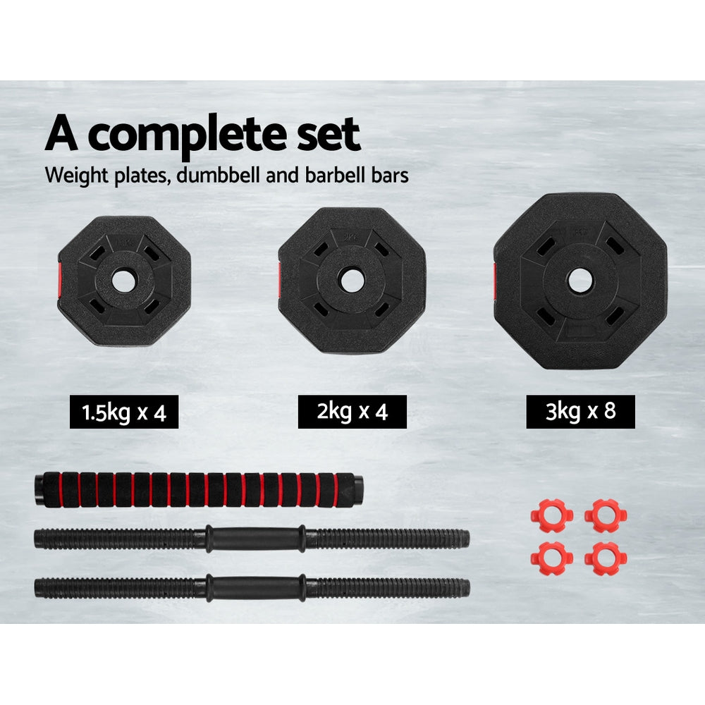 Everfit 40kg Dumbbells Barbell Set Adjustable Dumbbell Weight Lifting-5