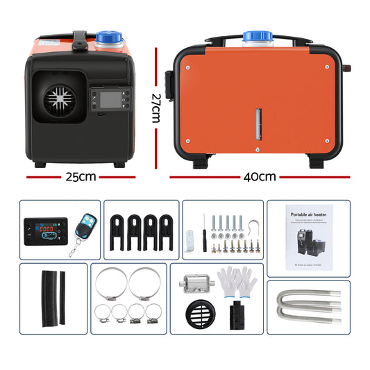 Giantz Diesel Air Heater All-in-one 12/24V 5KW LCD Remote Control for Car RV Indoors machinery