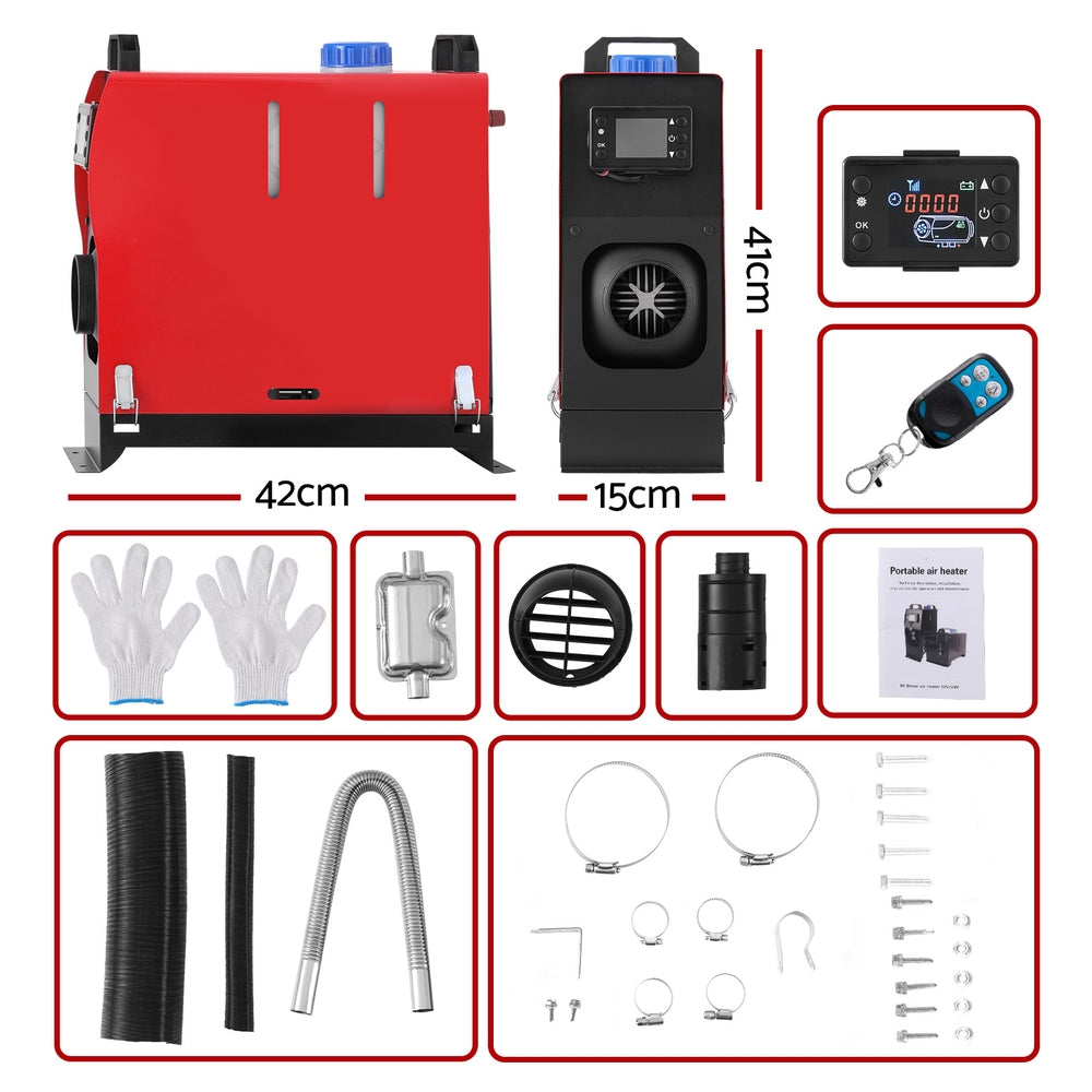 Giantz Diesel Air Heater All-in-one 12V 5KW LCD Remote Control for Car RV Indoors-1