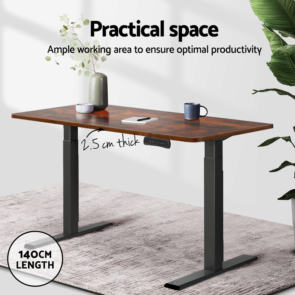 Artiss Standing Desk Top Rustic Brown 140CM-4