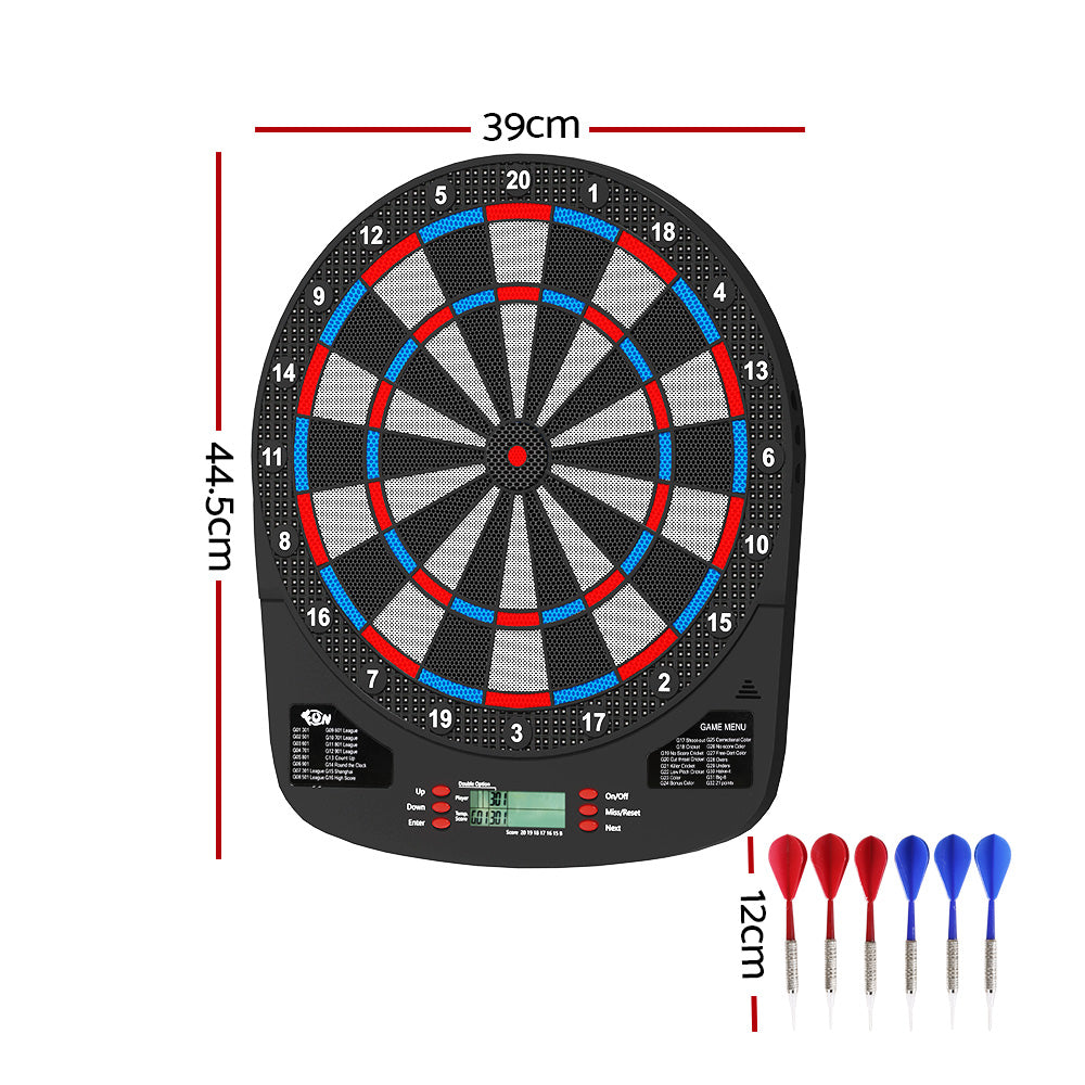 13.5" Dartboard Dart Board with Soft Tip Darts Electronic Scorer 32 Games-1