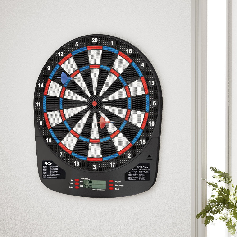 13.5" Dartboard Dart Board with Soft Tip Darts Electronic Scorer 32 Games-4