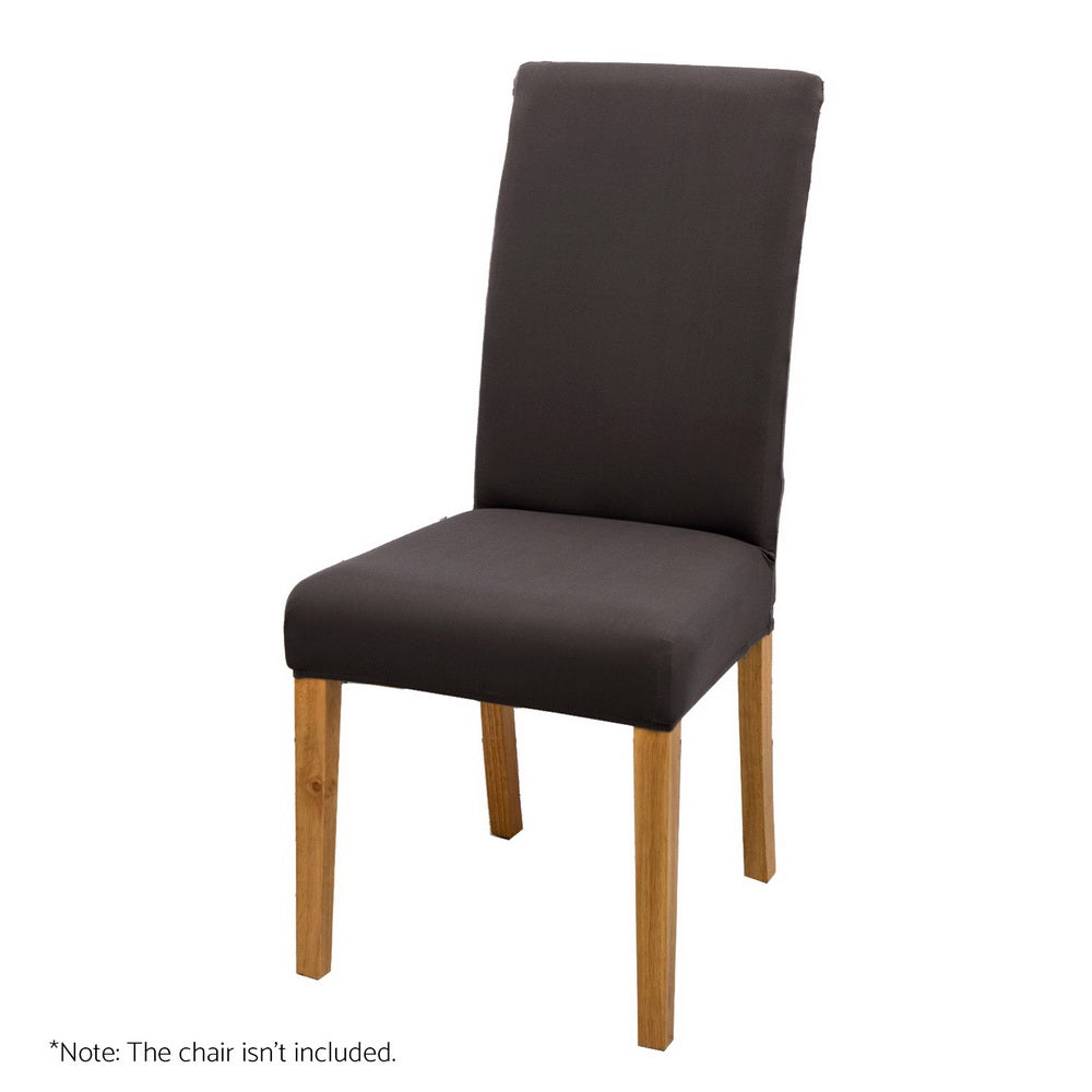 Artiss Dining Chair Covers 6x Slipcovers Spandex Stretch Banquet Party Dark Grey-0