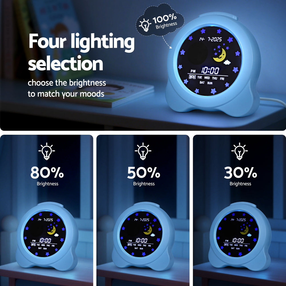 Artiss 3.8" Digital Day Clock Calendar Alarm LCD Display Blue-5