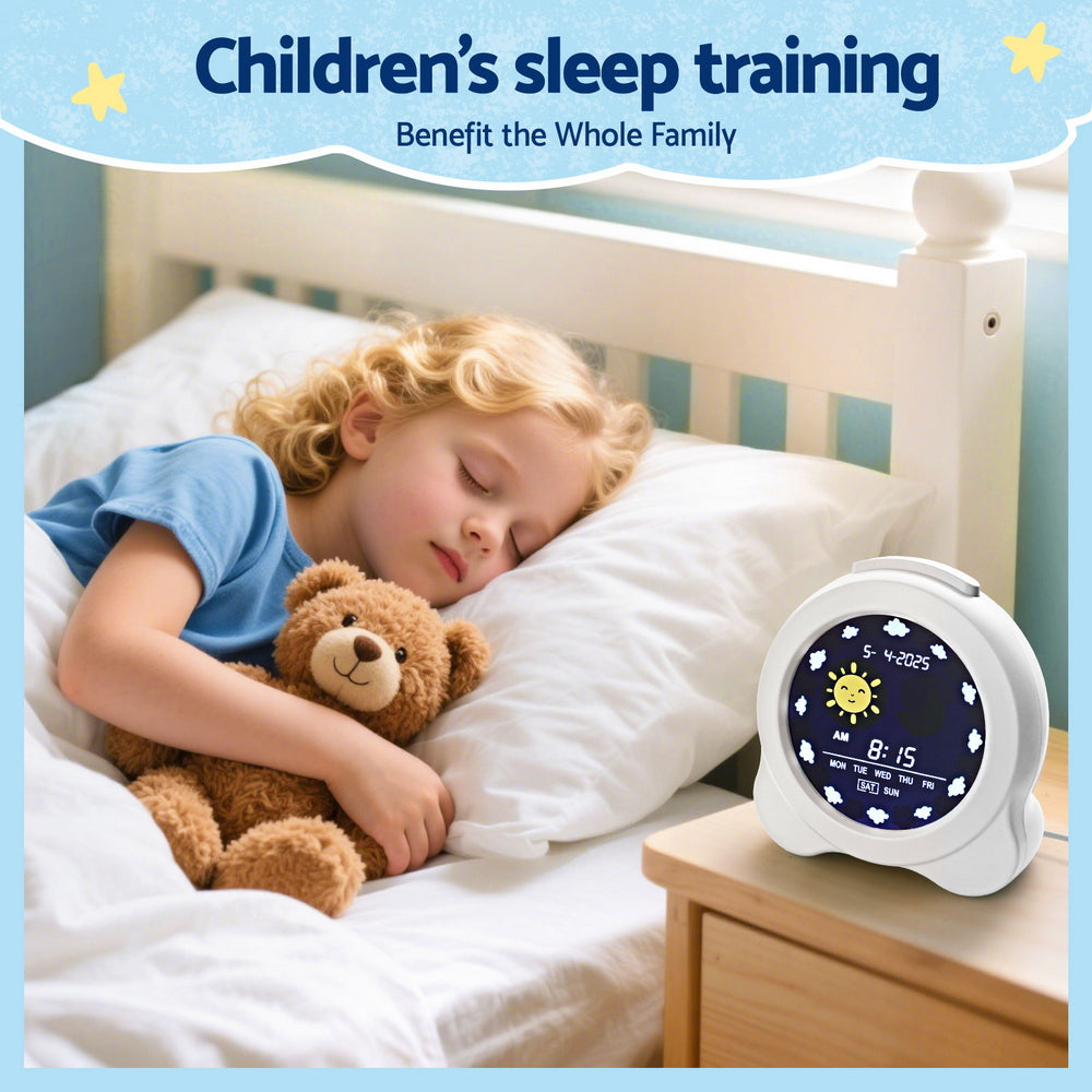 Artiss 3.8" Digital Day Clock Calendar Alarm LCD Display White-2